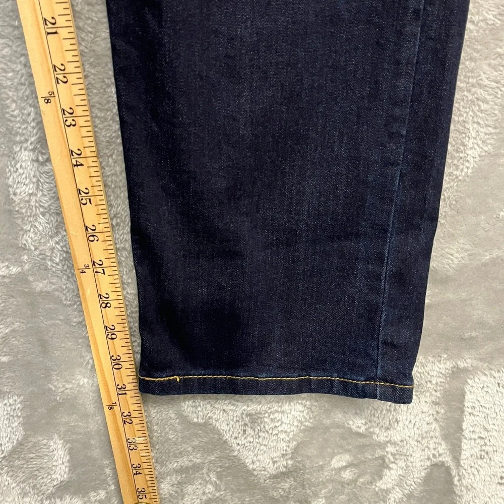 Levi 513 Slim Straight Jeans Mens 38x32 Dark Indigo Blue Stretch Denim
